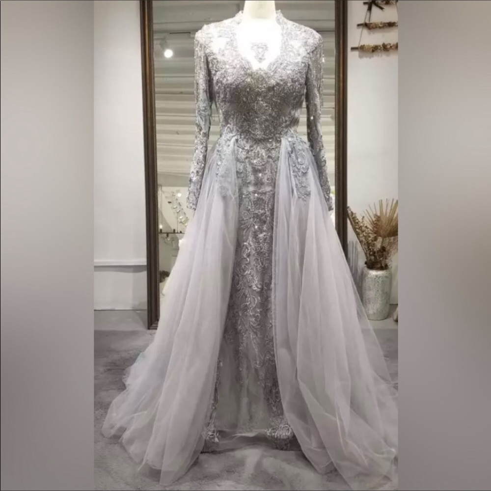 Beautiful modest prom/ engagement/ gown/ dress